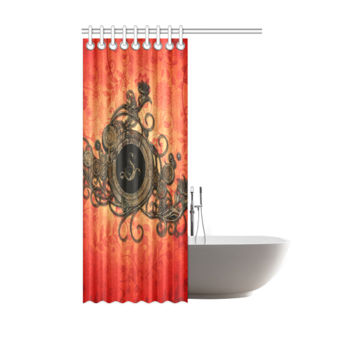 Decorative design, red and black Shower Curtain 48"x72"