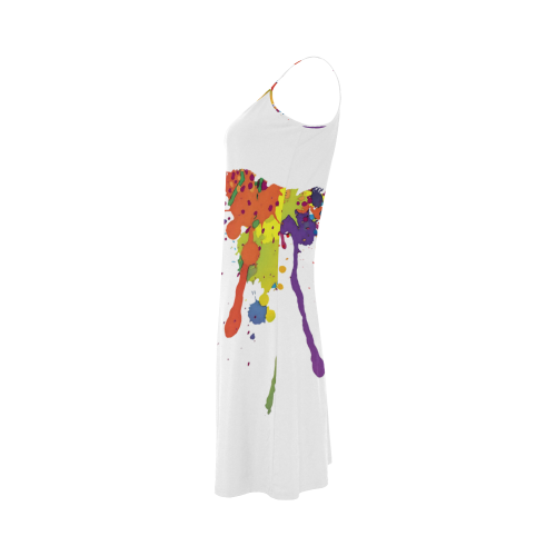 Crazy multicolored running SPLASHES Alcestis Slip Dress (Model D05)