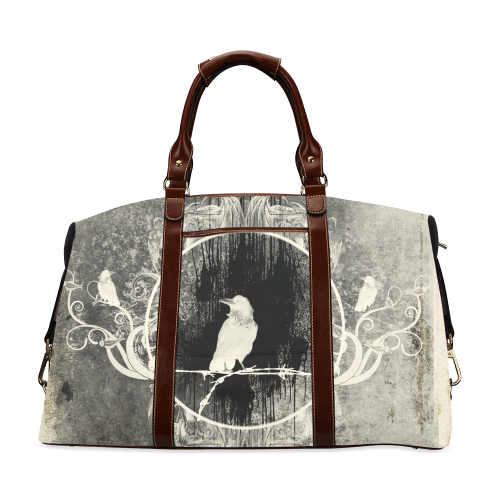 The crow with flowers, vintage design Classic Travel Bag (Model 1643)