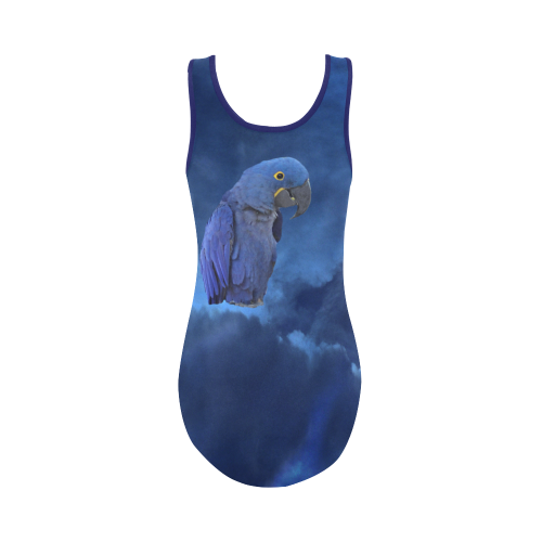 Hyacinth Macaw Vest One Piece Swimsuit (Model S04)