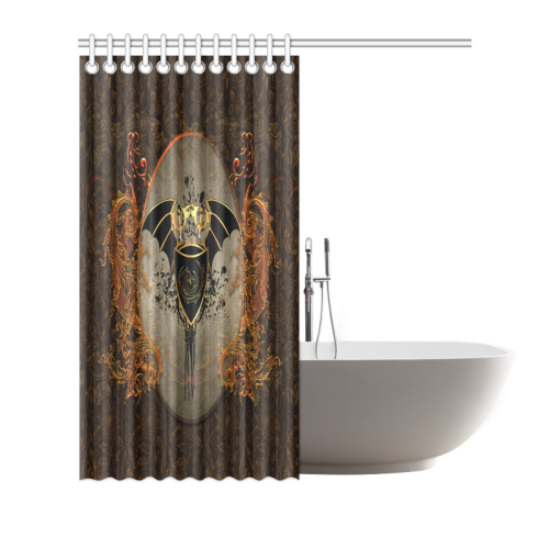 Dragon with swords and wings Shower Curtain 72"x72"