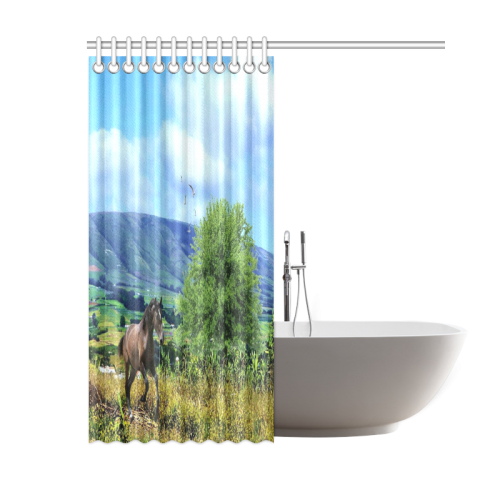 Mountain Side Gallop Shower Curtain 60"x72"