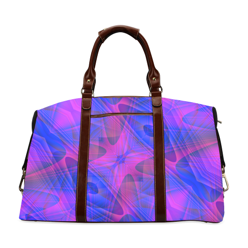 Blue and Purple Geometric Abstract Classic Travel Bag (Model 1643)