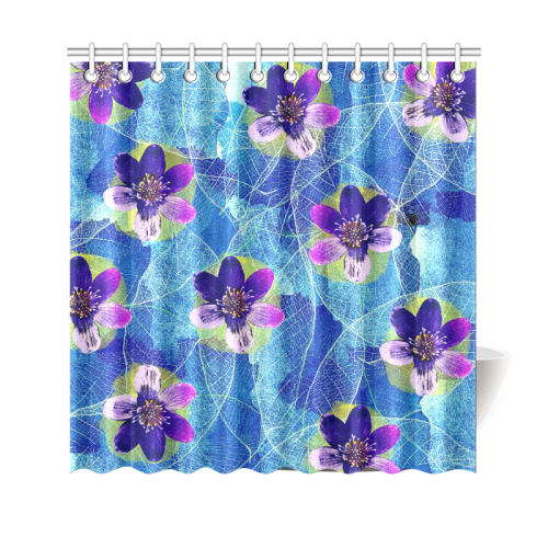Purple Flowers Shower Curtain 69"x70"