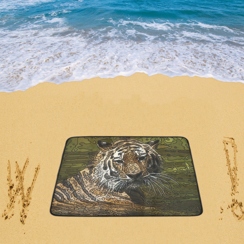 animal artstudion 15416 tiger Beach Mat 78"x 60"