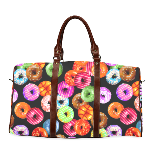 Colorful Yummy DONUTS pattern Waterproof Travel Bag/Large (Model 1639)