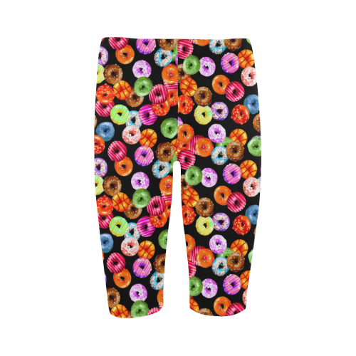 Colorful Yummy DONUTS pattern Hestia Cropped Leggings (Model L03)