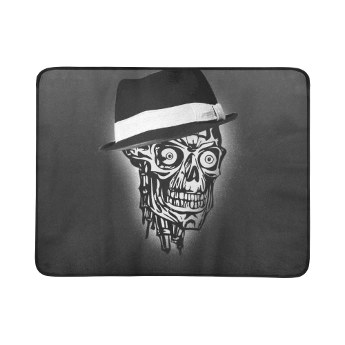 Elegant Skull with hat,B&W Beach Mat 78"x 60"