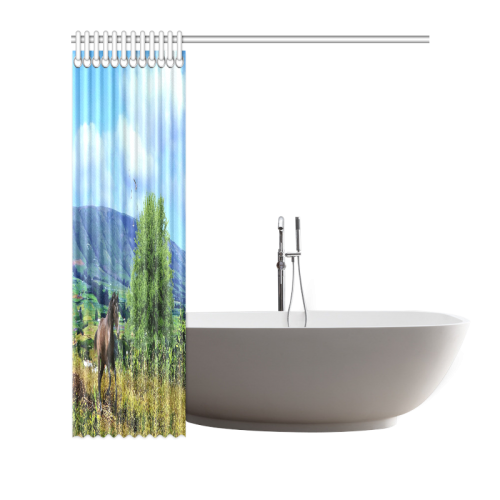 Mountain Side Gallop Shower Curtain 66"x72"