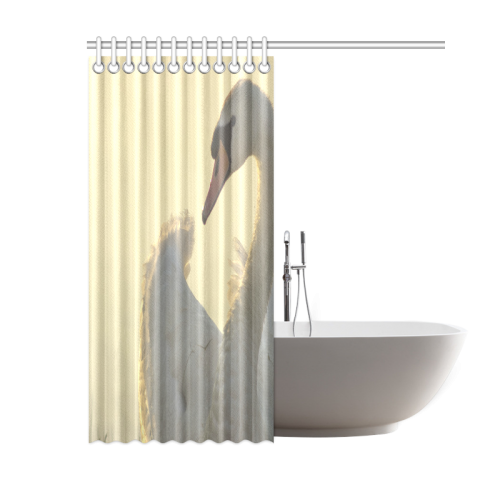Graceful White Swan Shower Curtain 60"x72"
