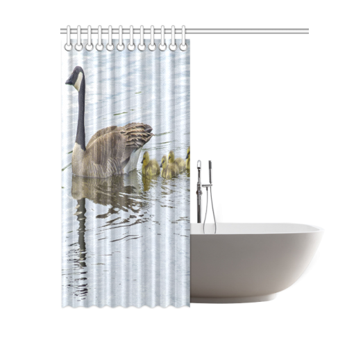 Goose And Baby Goslings Shower Curtain 60"x72"