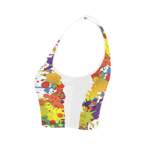 Crazy multicolored running SPLASHES Women's Crop Top (Model T42)