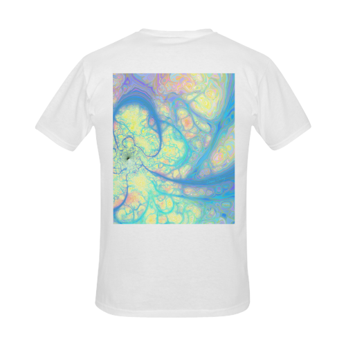 Blue Angel, Abstract Cosmic Azure Lemon Men's Slim Fit T-shirt (Model T13)