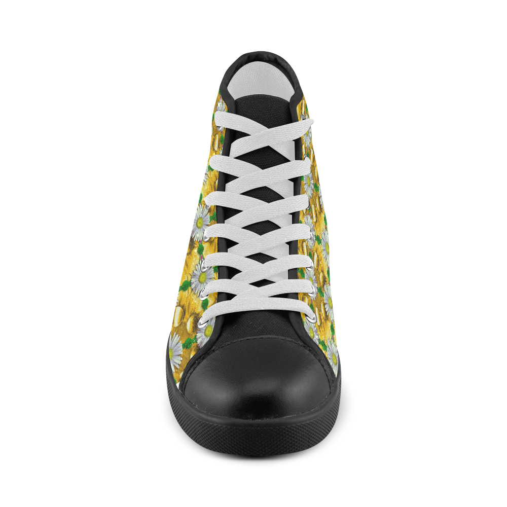 Summer festive in green grass Men's High Top Canvas Shoes (Model 002