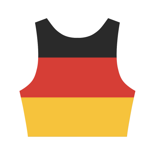 German Flag Colored Stripes Women's Crop Top (Model T42)