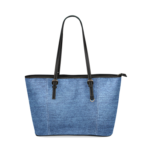 Classic Denim Blue Leather Tote Bag/Small (Model 1640)