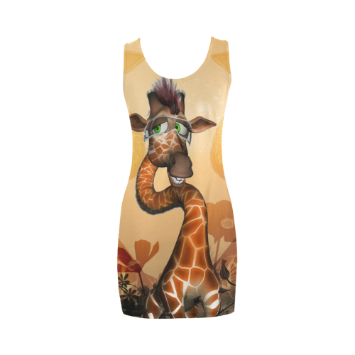 Funny, sweet giraffe Medea Vest Dress (Model D06)