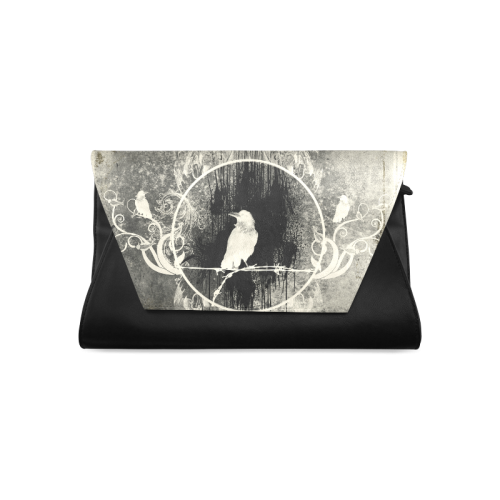 The crow with flowers, vintage design Clutch Bag (Model 1630)