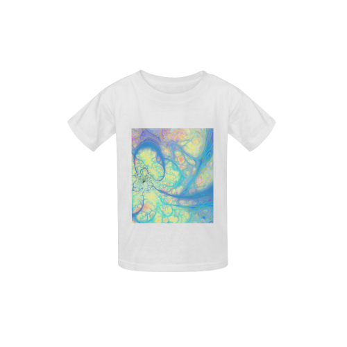 Blue Angel, Abstract Cosmic Azure Lemon Kid's  Classic T-shirt (Model T22)