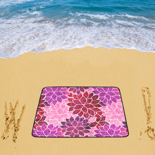 Beautiful Pink Flowers Beach Mat 78"x 60"