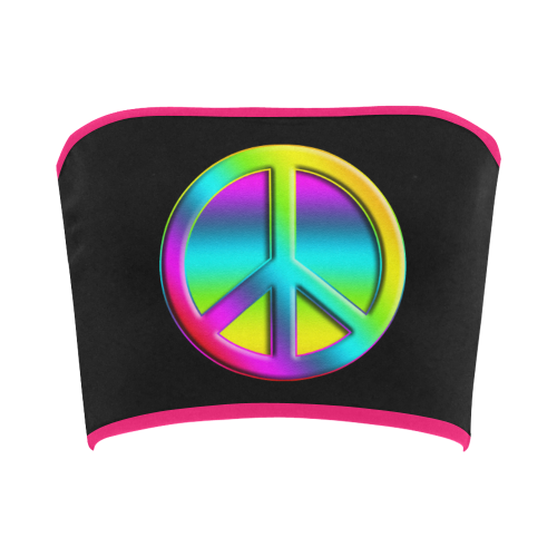 Neon Colorful PEACE pattern Bandeau Top