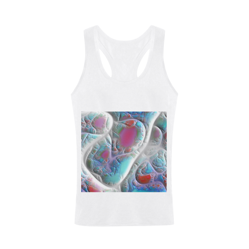 Blue & White Quilt, Abstract Delight Men's I-shaped Tank Top (Model T32)