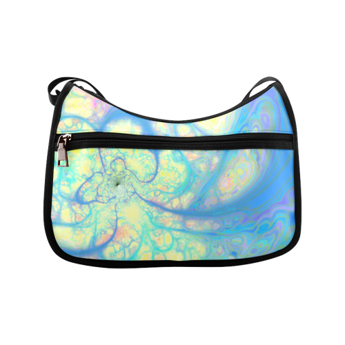 Blue Angel, Abstract Cosmic Azure Lemon Crossbody Bags (Model 1616)