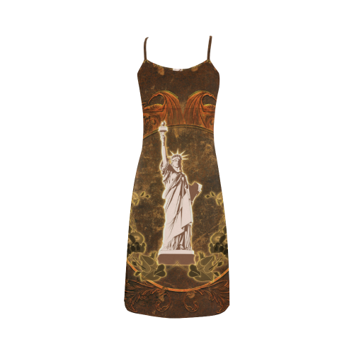 Statue of liberty with flowers Alcestis Slip Dress (Model D05)