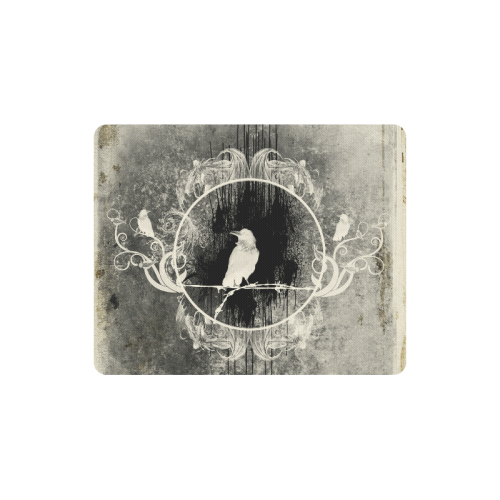The crow with flowers, vintage design Rectangle Mousepad