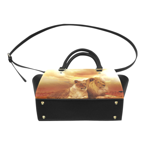 Lion Couple Sunset Fantasy Classic Shoulder Handbag (Model 1653)