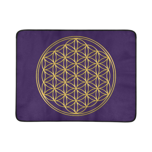 Symbol FLOWER OF LIFE gold Beach Mat 78"x 60"