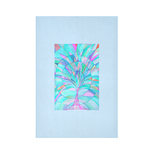 arbre vitrail 7 Cotton Linen Wall Tapestry 60"x 90"