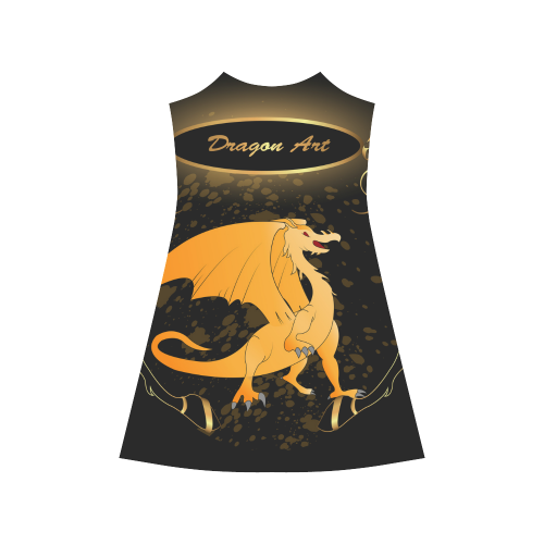 Funny cartoon dragon Alcestis Slip Dress (Model D05)