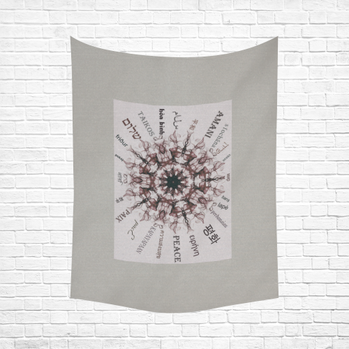 peace-mandala 1-2 Cotton Linen Wall Tapestry 60"x 80"