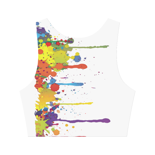 Crazy multicolored running SPLASHES Women's Crop Top (Model T42)