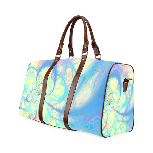 Blue Angel, Abstract Cosmic Azure Lemon Waterproof Travel Bag/Small (Model 1639)
