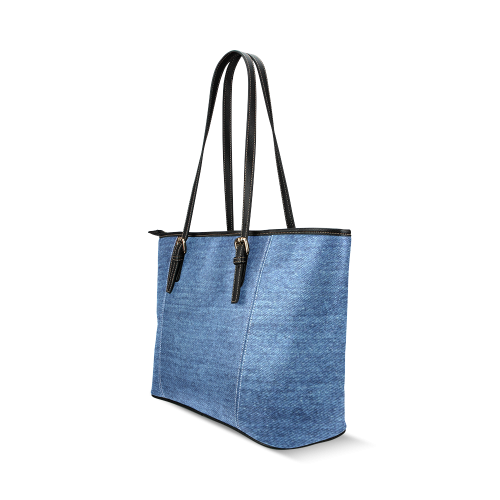 Classic Denim Blue Leather Tote Bag/Small (Model 1640)