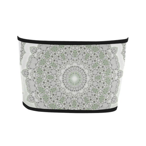 Kaleidoscope Fractal Mandala Frame Grey Green Bandeau Top