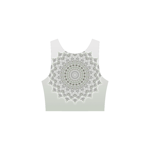 Kaleidoscope Fractal Mandala Grey Green Atalanta Sundress (Model D04)