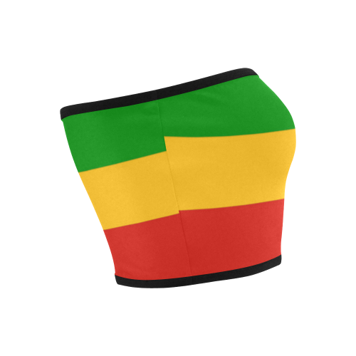 Rastafari Flag Colored Stripes Bandeau Top