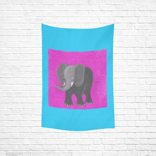 elephant-pourpre Cotton Linen Wall Tapestry 40"x 60"