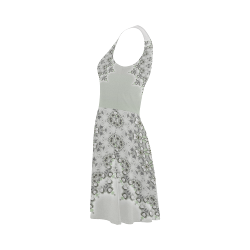 Kaleidoscope Fractal Mandala Grey Green Atalanta Sundress (Model D04)