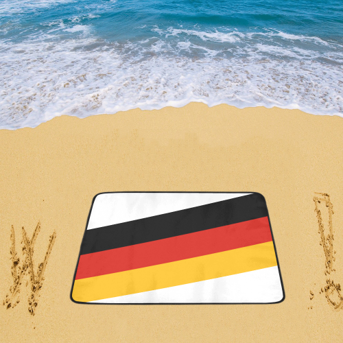 German Flag Colored Stripes Beach Mat 78"x 60"