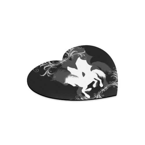Wonderful white unicorn Heart-shaped Mousepad