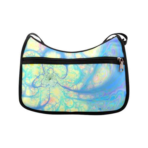 Blue Angel, Abstract Cosmic Azure Lemon Crossbody Bags (Model 1616)