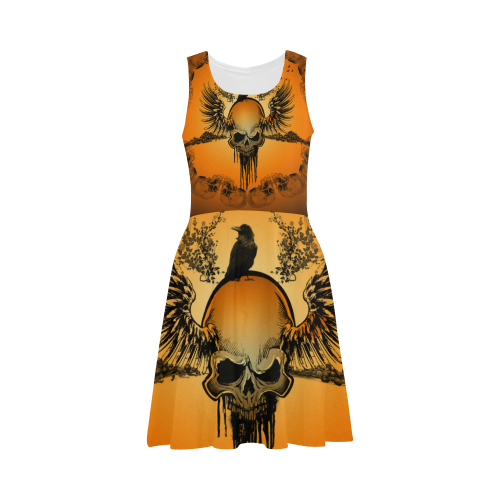 Amazing skull with crow Atalanta Sundress (Model D04)