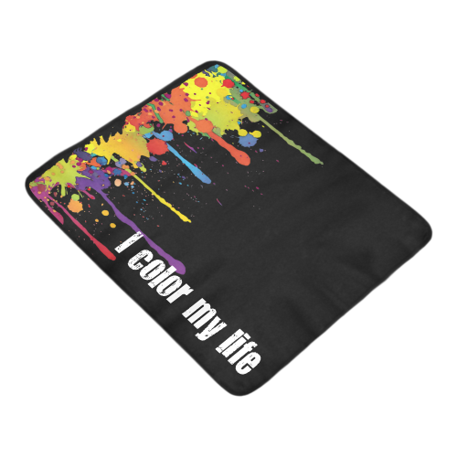 Crazy multicolored running SPLASHES + I color my life Beach Mat 78"x 60"