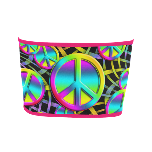 Neon Colorful PEACE pattern Bandeau Top