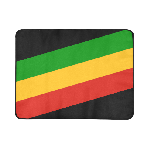 Rastafari Flag Colored Stripes Beach Mat 78"x 60"