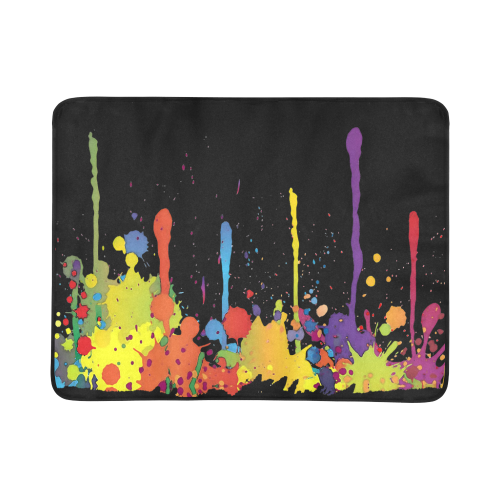 Crazy multicolored running SPLASHES Beach Mat 78"x 60"